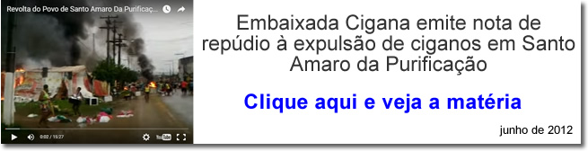 Ciganos expulsos em Santo amaro da Purificação